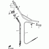 Схема узла: Руль и Тросики Yamaha YZ250 YZ250F