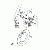 Схема вузла: Переднє гальмо Yamaha XV250 V-Star