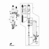 Схема вузла: Вилка передньої осі Yamaha YZF-R1 R1 RaceBase