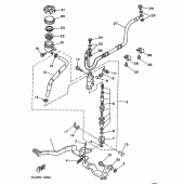 Схема узла: Задний тормозной цилиндр Yamaha XTZ750 Super Tenere