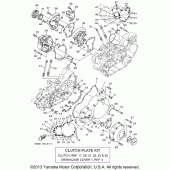 Схема вузла: Кришки картера (1) Yamaha XV1600 Midnight Star