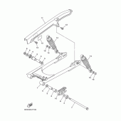 Схема вузла: Задній важіль та Підвіска Yamaha YBR125