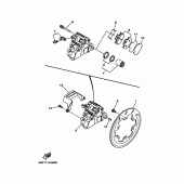 Схема вузла: Задній гальмівний супорт Yamaha TT-R250 TT-R250