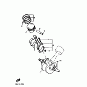 Схема вузла: Колінчастий вал і поршень Yamaha XVS650 V-Star Classic