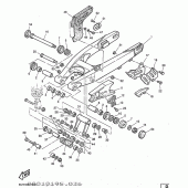 Схема узла: Задний рычаг и Подвеска Yamaha TT600