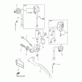 Схема узла: Пульт управления рулевой и Рычаг Yamaha WR450F