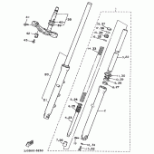 Схема вузла: Вилка передньої осі Yamaha XV535 Virago