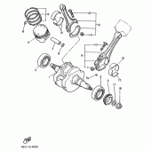 Схема вузла: Колінчастий вал і поршень Yamaha XV1100 Virago