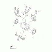 Схема вузла: Копірний вал та Вилки Yamaha YZ450F YZ450F