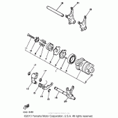 Схема узла: Shift cam - fork Yamaha XT350 XT350