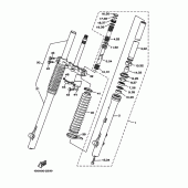 Схема вузла: Вилка передньої осі Yamaha TTR230 TT-R230