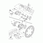 Схема узла: Задний тормозной суппорт Yamaha YZ125