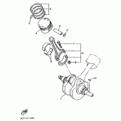 Схема вузла: Колінчастий вал і поршень Yamaha XVS650 Drag Star Classic
