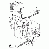 Схема вузла: Задній гальмівний циліндр Yamaha XJR400