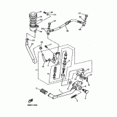 Схема узла: Задний тормозной цилиндр Yamaha XJ600 SECA II