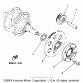 Схема узла: Привод стартера Yamaha XV250 Route 66