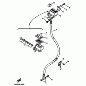 Схема узла: Передний тормозной цилиндр Yamaha XT350 XT350