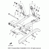 Схема узла: Задний рычаг и Подвеска Yamaha XV250 Virago
