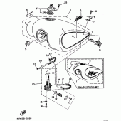 Схема вузла: Паливний бак Yamaha XV750 Virago