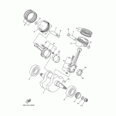 Схема узла: Коленчатый вал и Поршень Yamaha XVS1100 Drag Star Classic