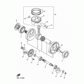 Схема вузла: Колінчастий вал та Поршень Yamaha YZ250 YZ250F