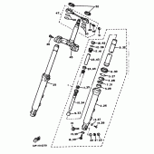 Схема вузла: Вилка передньої осі Yamaha VMX12 V-MAX