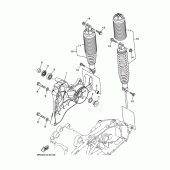 Схема вузла: Задній важіль та підвіска Yamaha YP400 Grand Majesty