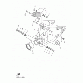 Схема вузла: Задній важіль та Підвіска Yamaha XVS400 Drag Star