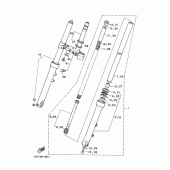 Схема вузла: Вилка передньої осі Yamaha XV250 Virago