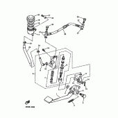 Схема вузла: Задній гальмівний циліндр Yamaha XJ600 Diversion (S-TYPE)