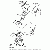 Схема узла: Выхлопная система Yamaha XT350 XT350