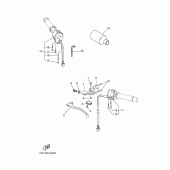 Схема вузла: Пульт управління рульовий та Важель Yamaha XT660 XT660Z Tenere