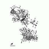 Схема узла: Головка цилиндра Yamaha XV1100 Virago