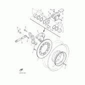 Схема вузла: Задній гальмівний супорт Yamaha VMX12 V-MAX