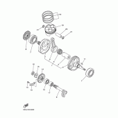 Схема вузла: Колінчастий вал та Поршень Yamaha YZ250 YZ250F