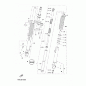 Схема вузла: Вилка передньої осі Yamaha XT660 XT660Z Tenere
