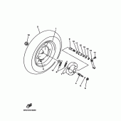 Схема узла: Заднее колесо (4HC1,2,3,4,5) Yamaha YP250 Majesty