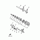 Схема вузла: Копірний вал та Вилки Yamaha XT350 XT350