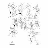 Схема вузла: Підніжки та Підставка Yamaha MT03 MT-03