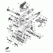 Схема узла: Задний рычаг и Подвеска Yamaha TT600