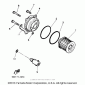 Схема узла: Масляный фильтр Yamaha XV1100 Virago
