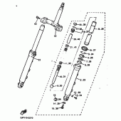 Схема вузла: Вилка передньої осі Yamaha VMX12 V-MAX