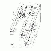 Схема узла: Вилка передней оси Yamaha XV250 Virago