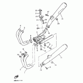 Схема узла: Выхлопная система Yamaha XJ900 Diversion