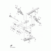 Схема вузла: Задній важіль та підвіска Yamaha XVS950 XV950