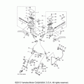 Схема узла: Передний тормозной цилиндр Yamaha XV1900 Stratoliner S