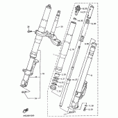 Схема узла: Вилка передней оси Yamaha YZF750 YZF750