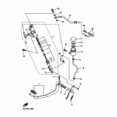 Схема узла: Задний тормозной цилиндр Yamaha FZ6 FZ6 FAZER