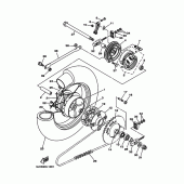 Схема вузла: Заднє колесо Yamaha XVS125 Drag Star