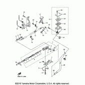 Схема вузла: Задній гальмівний циліндр Yamaha XVS1300 V-Star Tourer